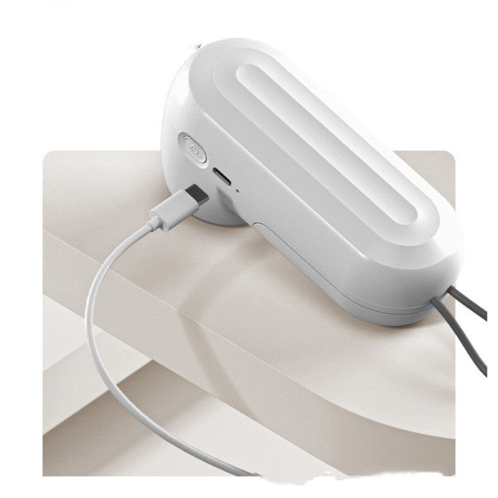 "Modern white ceramic hair straightener with a minimalist design and ergonomic handle, presented on a bright white backdrop."