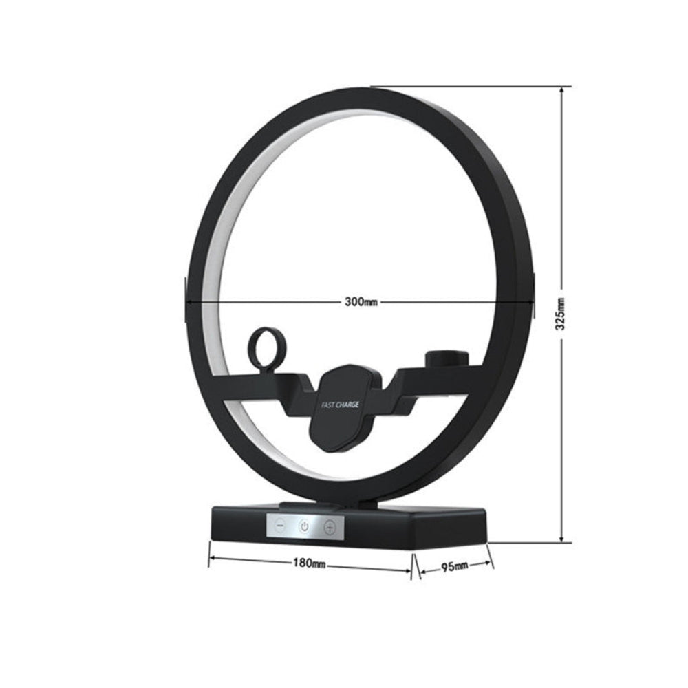 "Black disk-shaped wireless sensor with measurement callouts, isolated against a plain white background for clarity."
