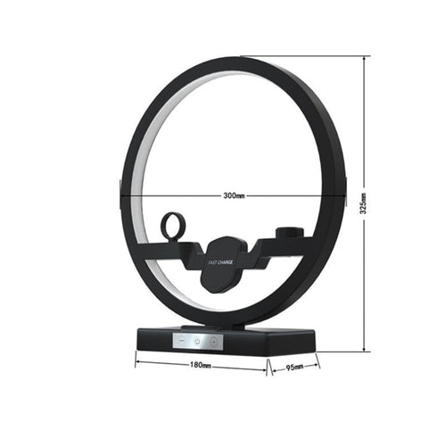 "Black disk-shaped wireless sensor with measurement callouts, isolated against a plain white background for clarity."
