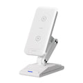 "A minimalist white multi-device charging station with 'OPEN' logo text, displayed on a seamless white backdrop for a modern aesthetic."