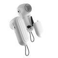 "A sleek white wall-mounted telephone with a coiled cord, featuring a minimalist design and isolated on a clean white background."