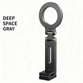 Deep space gray metal ring light on a white background