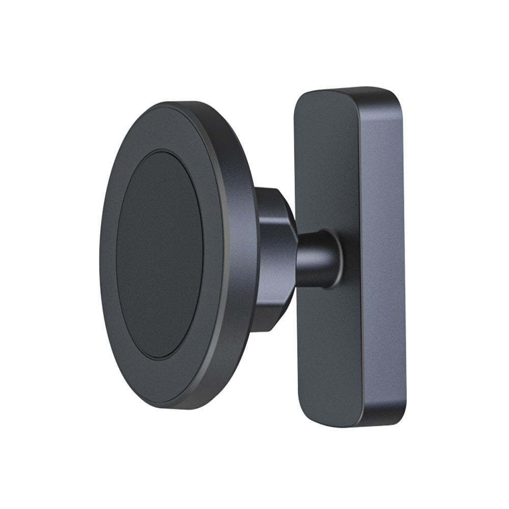 Black magnetic phone holder on a white background

