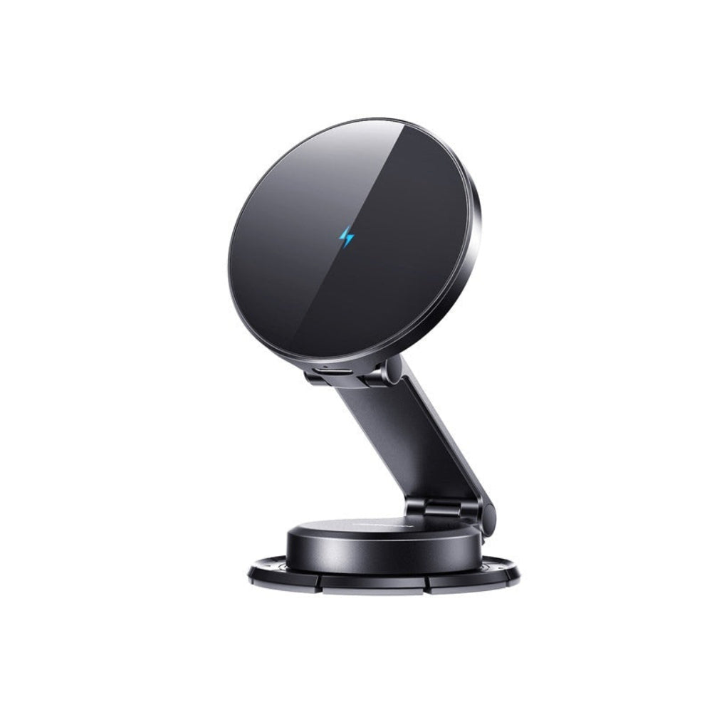 Black car mount with a blue lightning bolt symbol on a white background