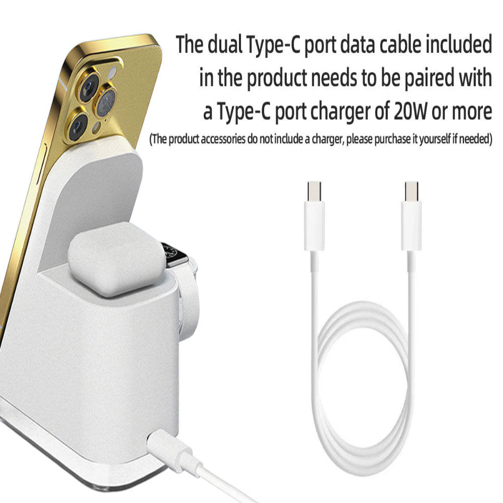 "High-speed dual Type-C port data cable paired with a powerful wall charger, displayed on a clean white background to showcase universal fast-charging compatibility for modern devices."