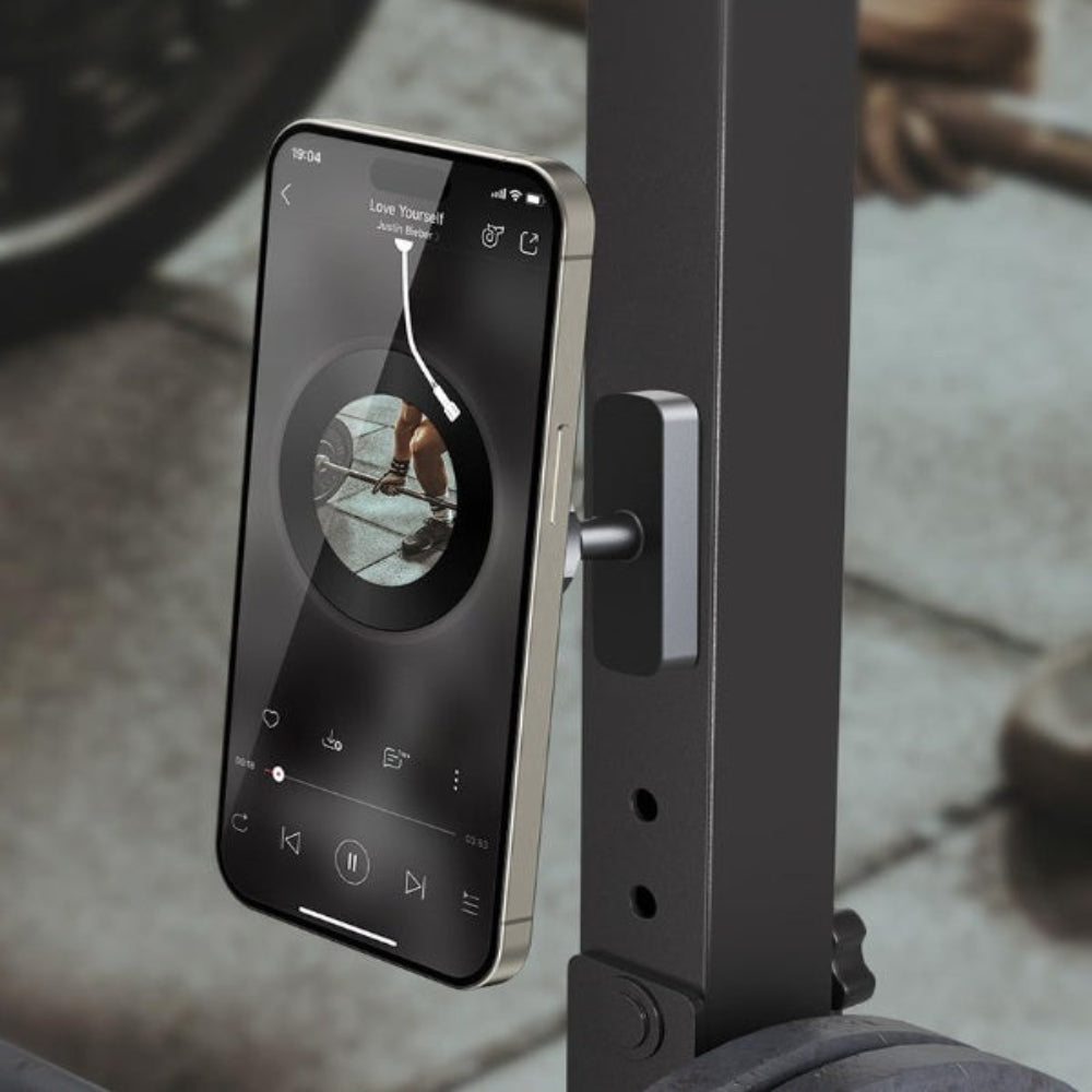 "Circular silver metallic phone grip and kickstand on a modern gradient backdrop, highlighting the silver color variant for minimalist tech setups."